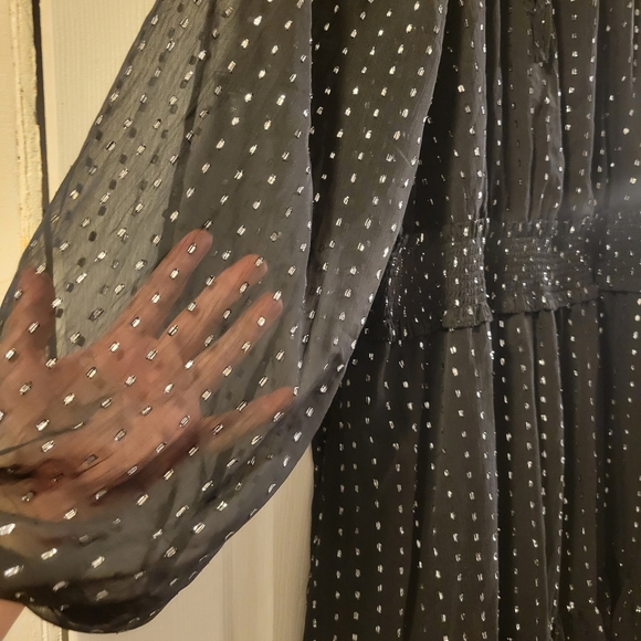 Old Navy black long sleeve dress with silver sparkle/tinsel size XXL knee length - Picture 4 of 8